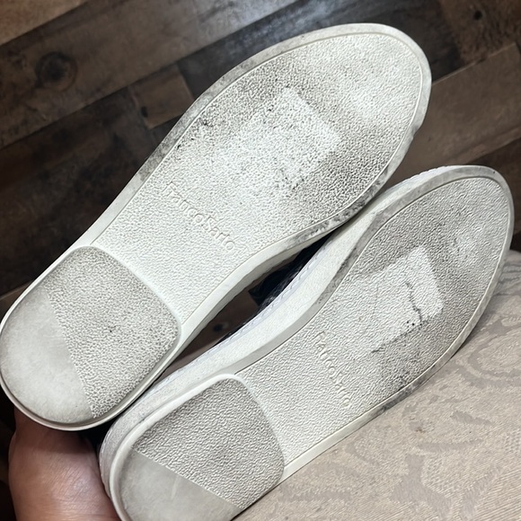 Franco Sarto Leather Sneakers Python Print Gray Green Size 6.5 - Picture 5 of 10